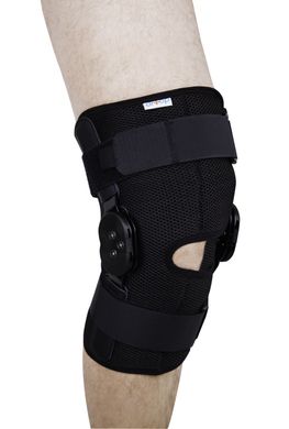 Ортез на коленный сустав с шарнирами для регулировки угла сгибания, разъемный, размер S