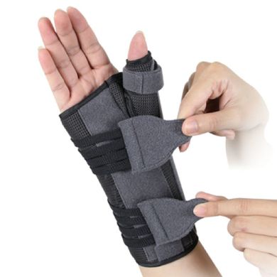 Ортез на правую руку для лучезапястного сустава и большого пальца с анатомическими шинами, размер S